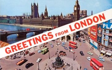 Featured is a souvenir postcard view from London, England. The original postcard is for sale in The unltd.com Store.